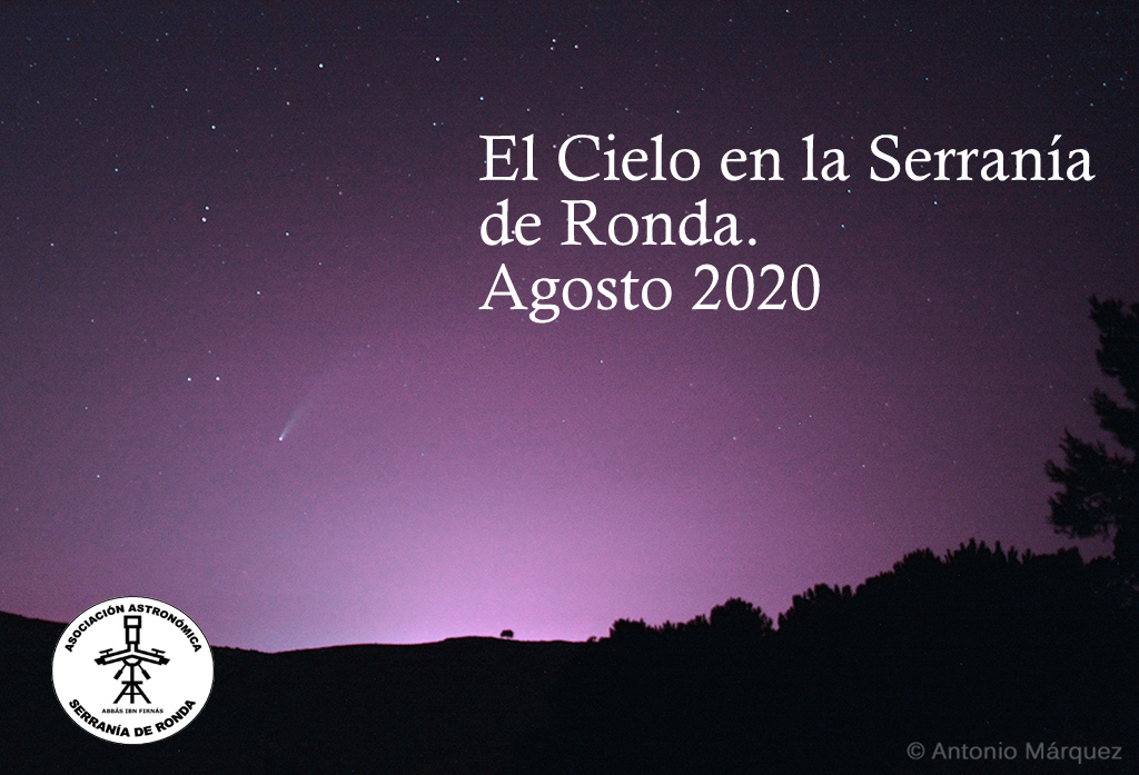 Imagen del cometa C/2020 F3 (NEOWISE) a su paso por la Serranía en este mes de julio. Foto Antonio Márquez.