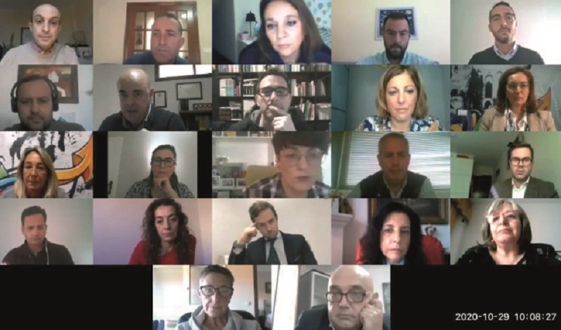 Una captura de imagen del pleno virtual que ha celebrado el Ayuntamiento por primera vez.