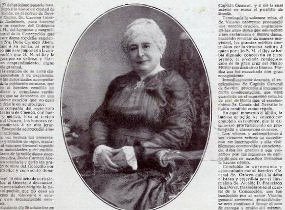 Un artículo de la época sobre la donación que hizo Carmen Abela a Ronda del cuartel.