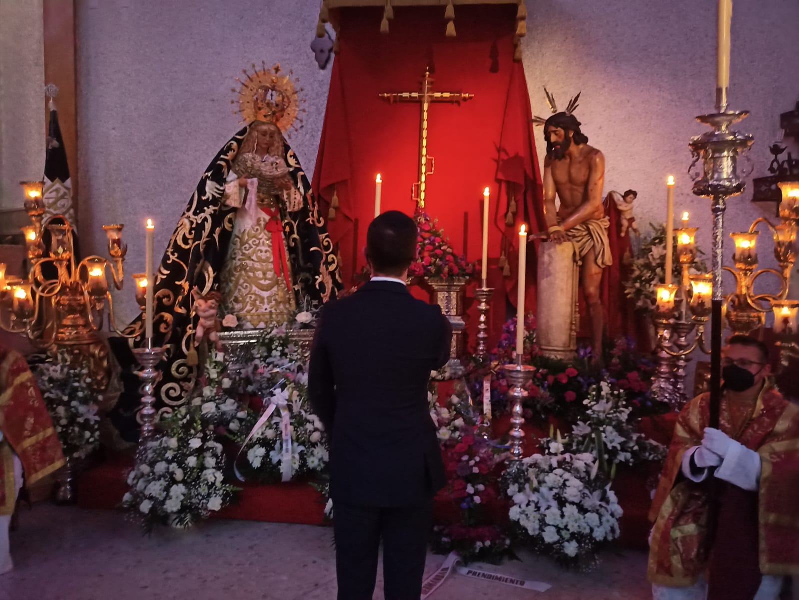 Titulares de la Columna en el acto penitencial de ayer.