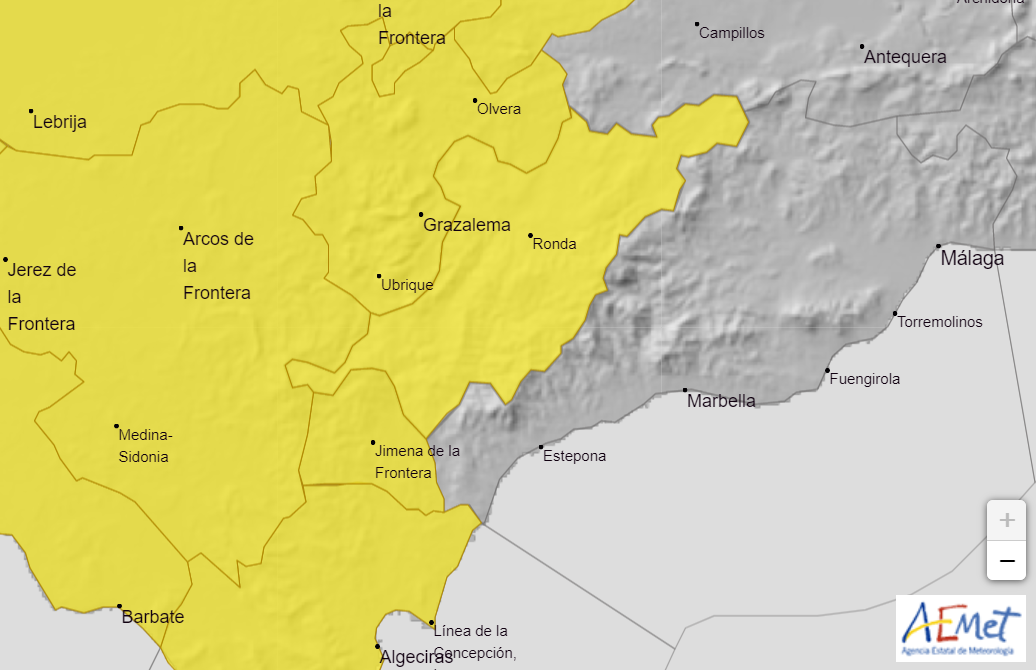 Gran parte de la comarca permanecerá en alerta amarilla el lunes por fuertes lluvias.