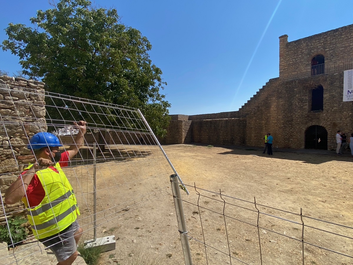 Los trabajos de mejora en las Murallas del Carmen han comenzado este viernes.