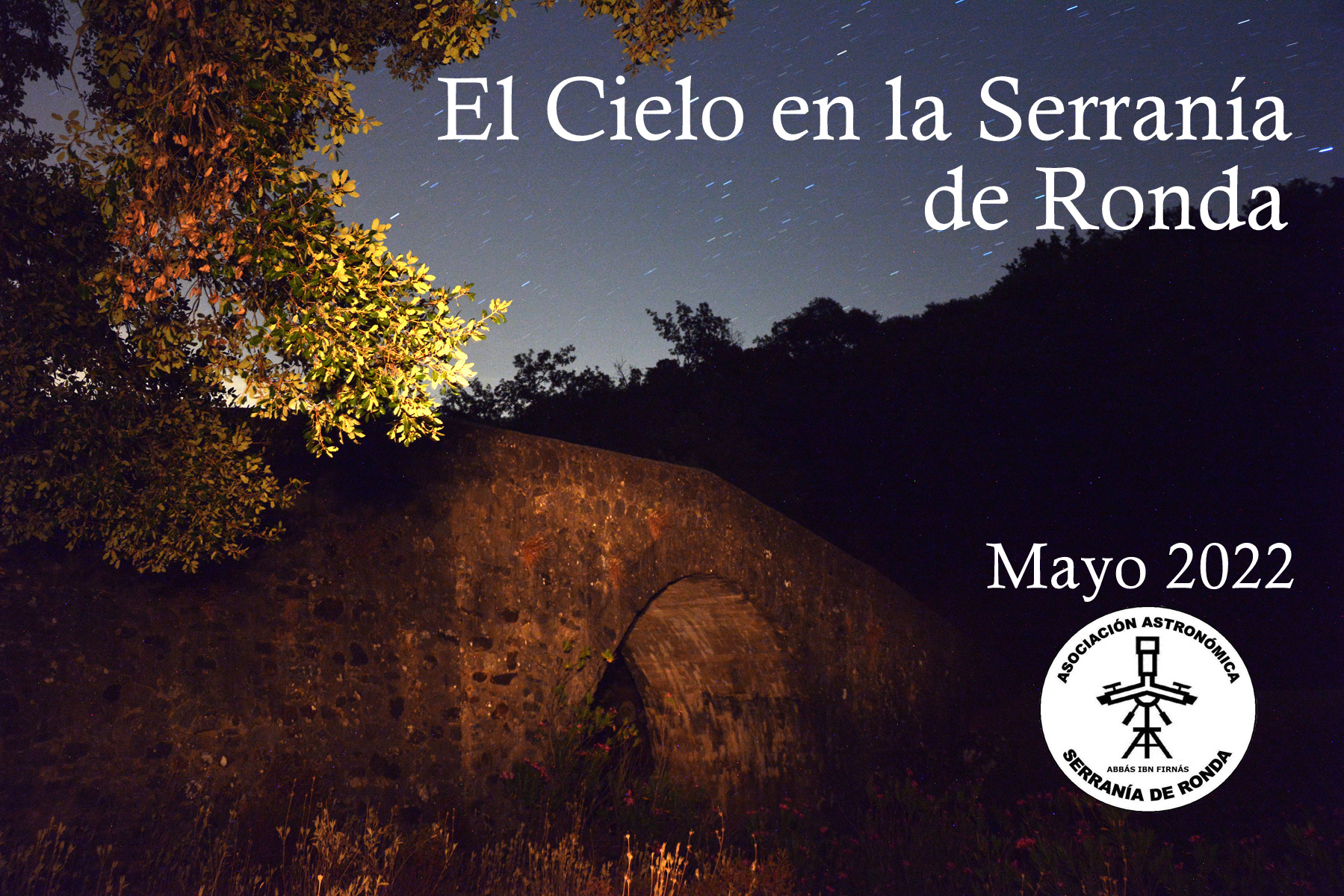 Imagen nocturna del cielo en el Puente de la Dehesa en Montejaque. Foto Antonio Márquez.
