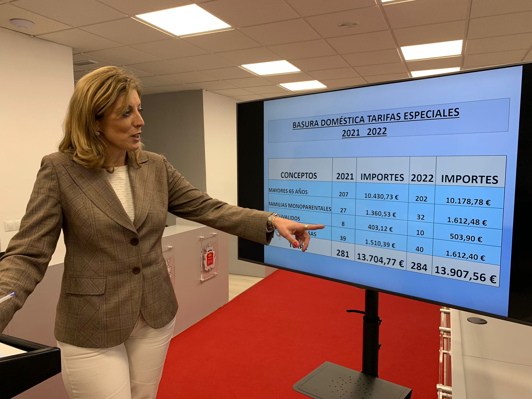 La concejal de Economía ha explicado las bonificaciones de estas tasas.