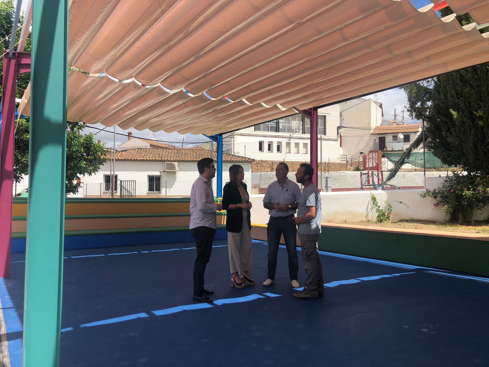 Las nuevas instalaciones ya se han finalizado en el patio del colegio.