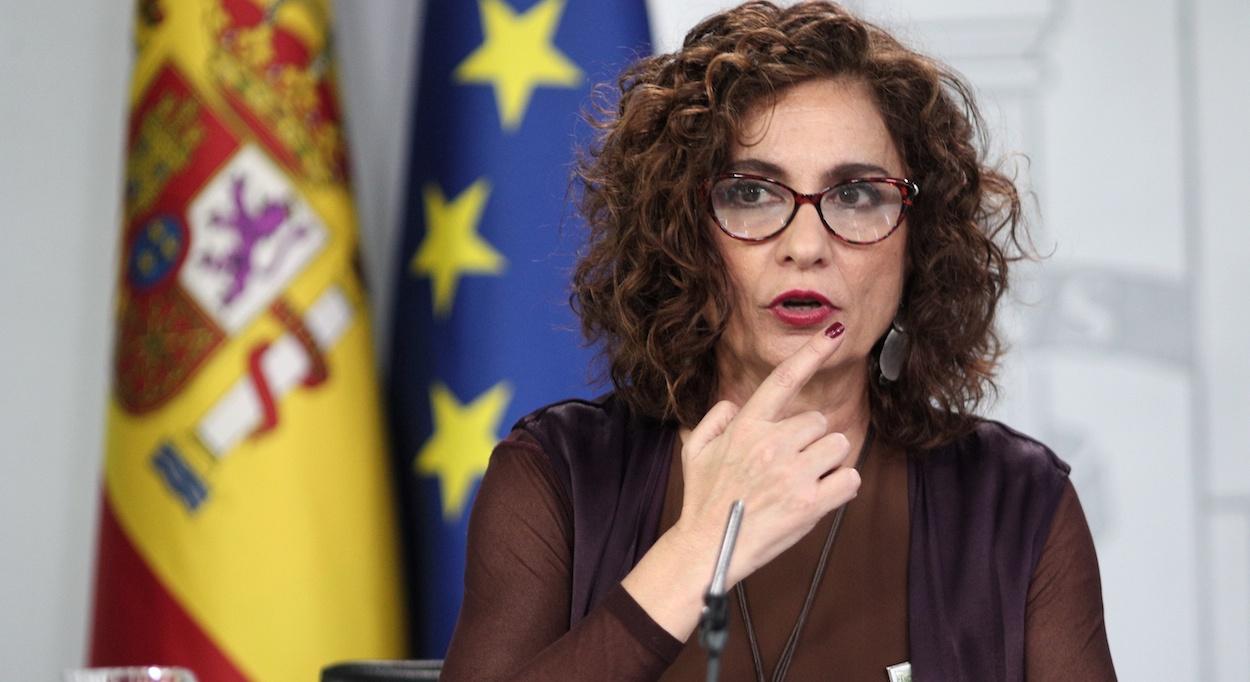 María Jesús Montero en una de sus intervenciones como portavoz del Gobierno PSOE-Unidas Podemos.