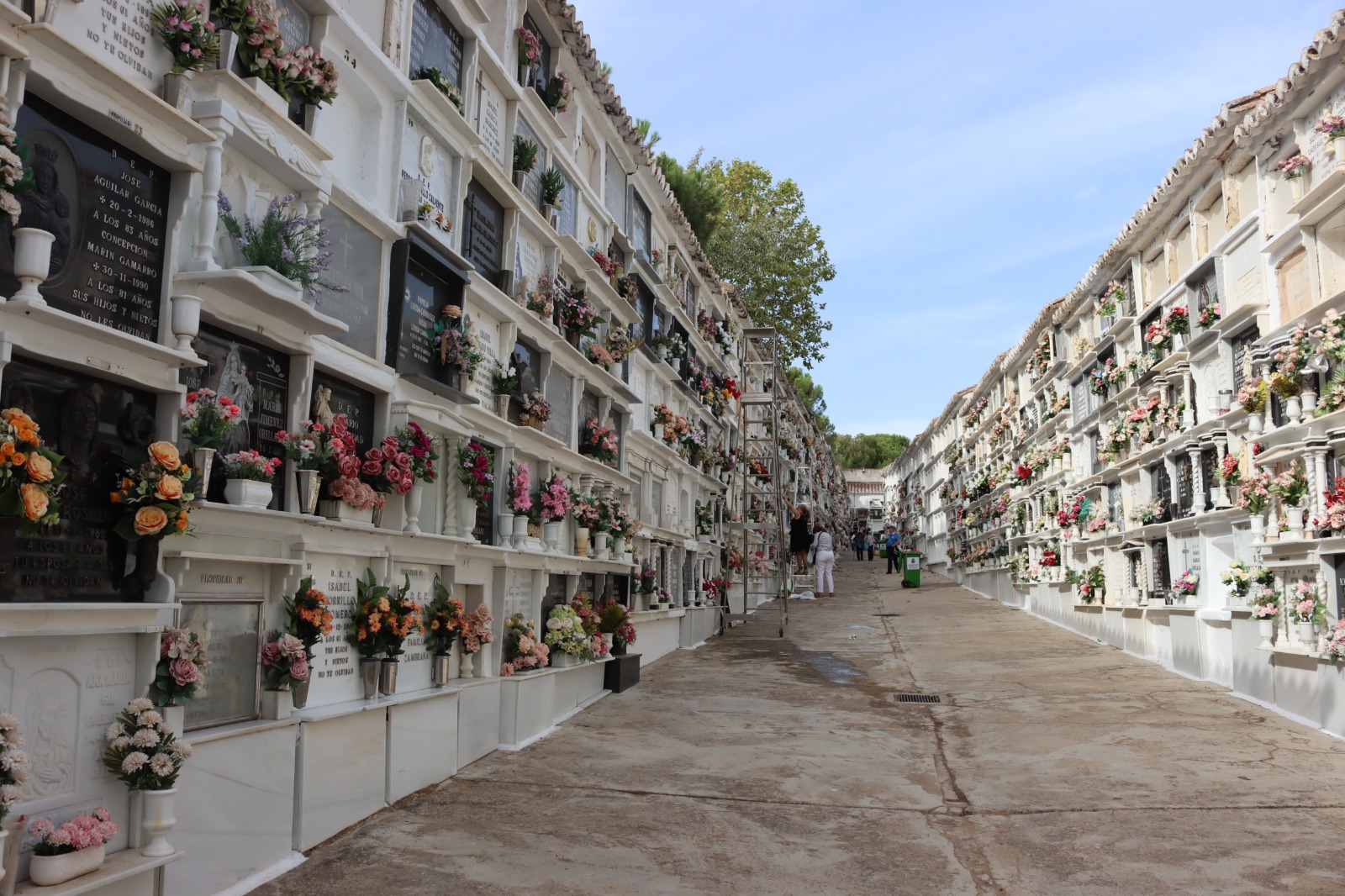 Uno de los patios del cementerio de San Lorenzo de Ronda.