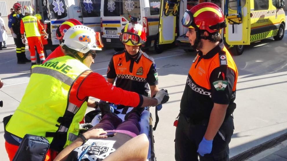 Imagen de un simulacro de emergencia realizado recientemente en la provincia.