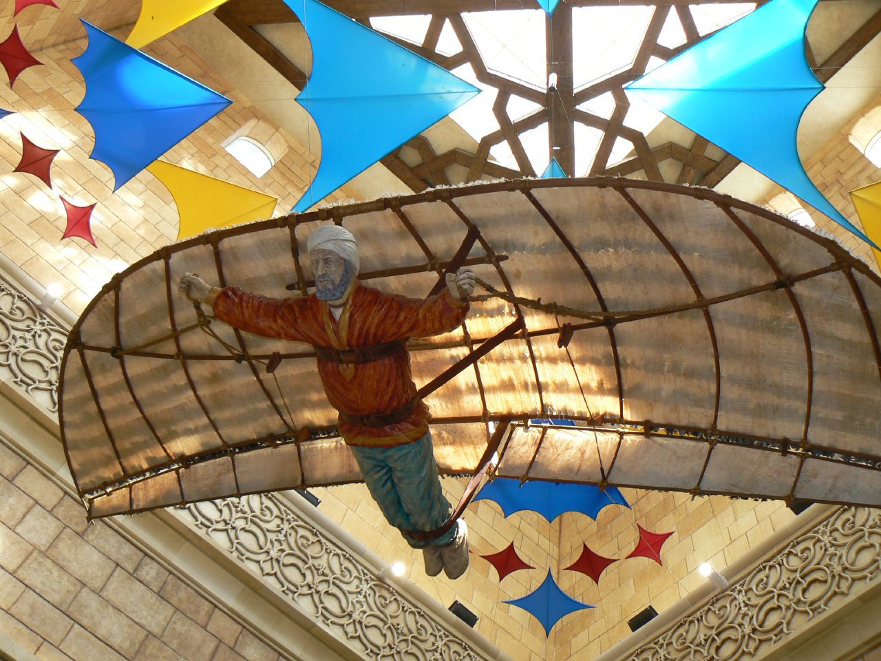 Receración del primer vuelo del hombre realizado por Abbas Ibn Firnas.