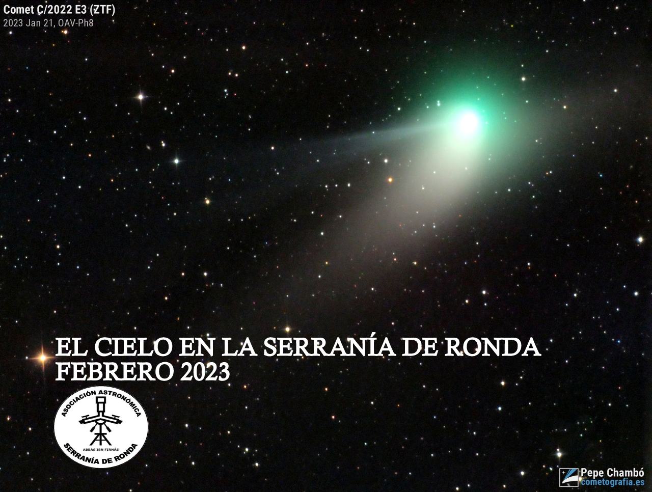 Imagen del cometa C-2022-E3-ZTF. Foto Pepe Chambó.