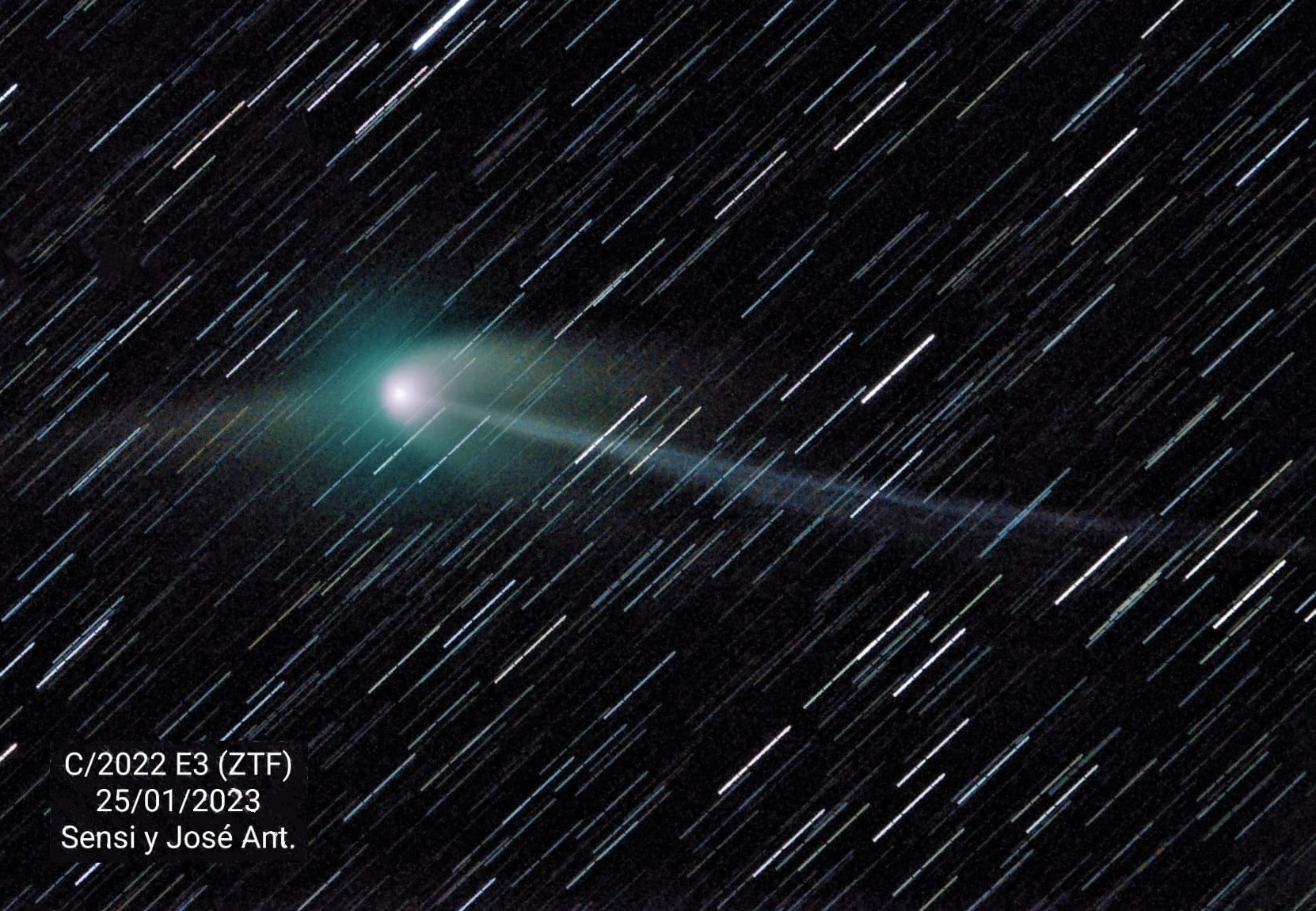 Imagen del cometa C2022 E3 (ZTF), espectacular tomada en Valencia.