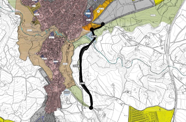 Recorrido que tendrá el vial alternativo del sur de Ronda.