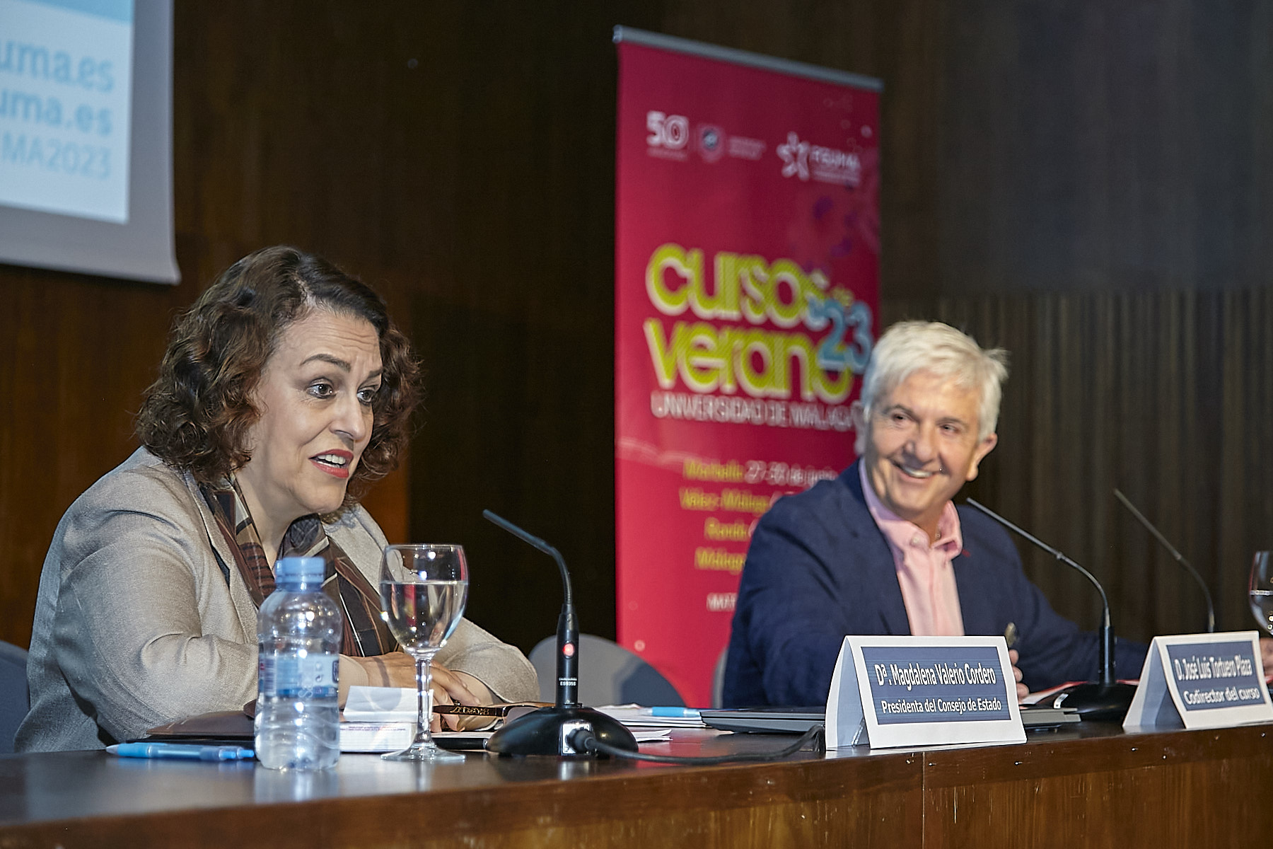 La presidenta del Consejo de Estado, Magdalena Valerio, durante su intervención.