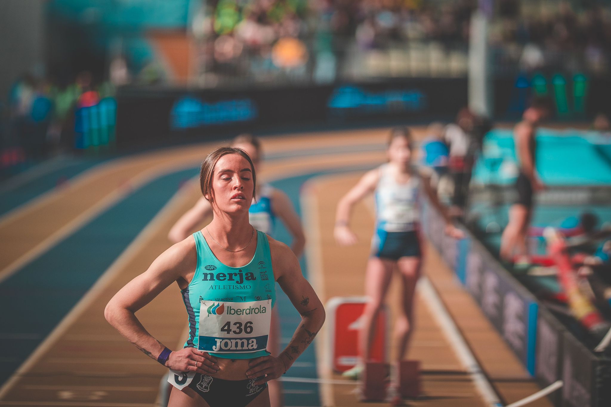 La atleta rondeña tras su entrada en la competición disputada en Orense,