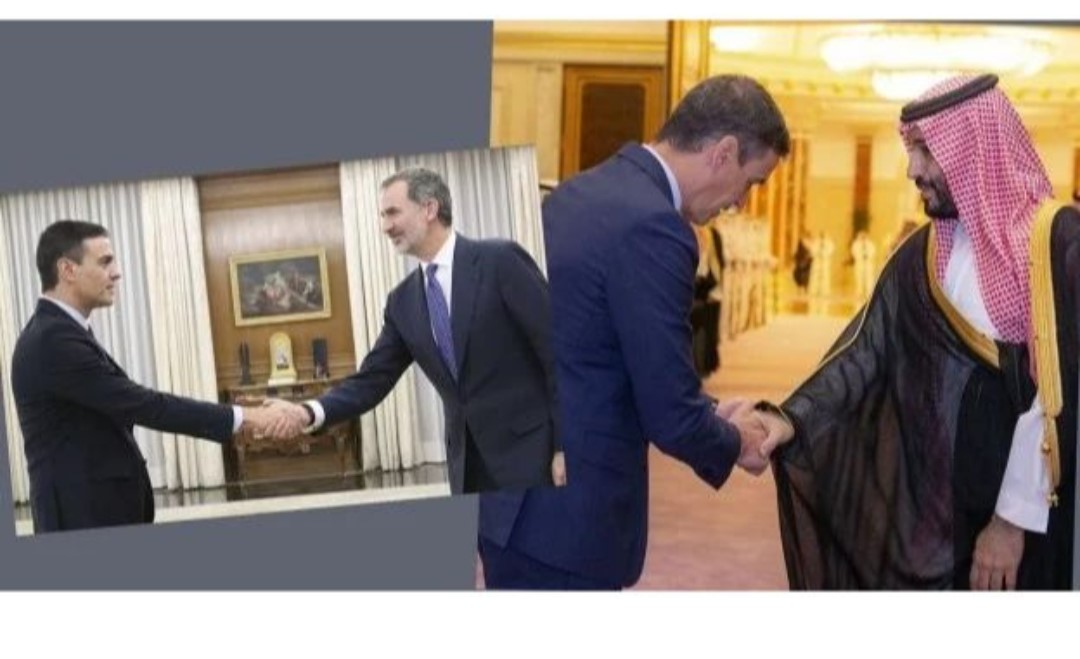 Sánchez no se inclina ante el Rey, pero reverencia al príncipe árabe.
