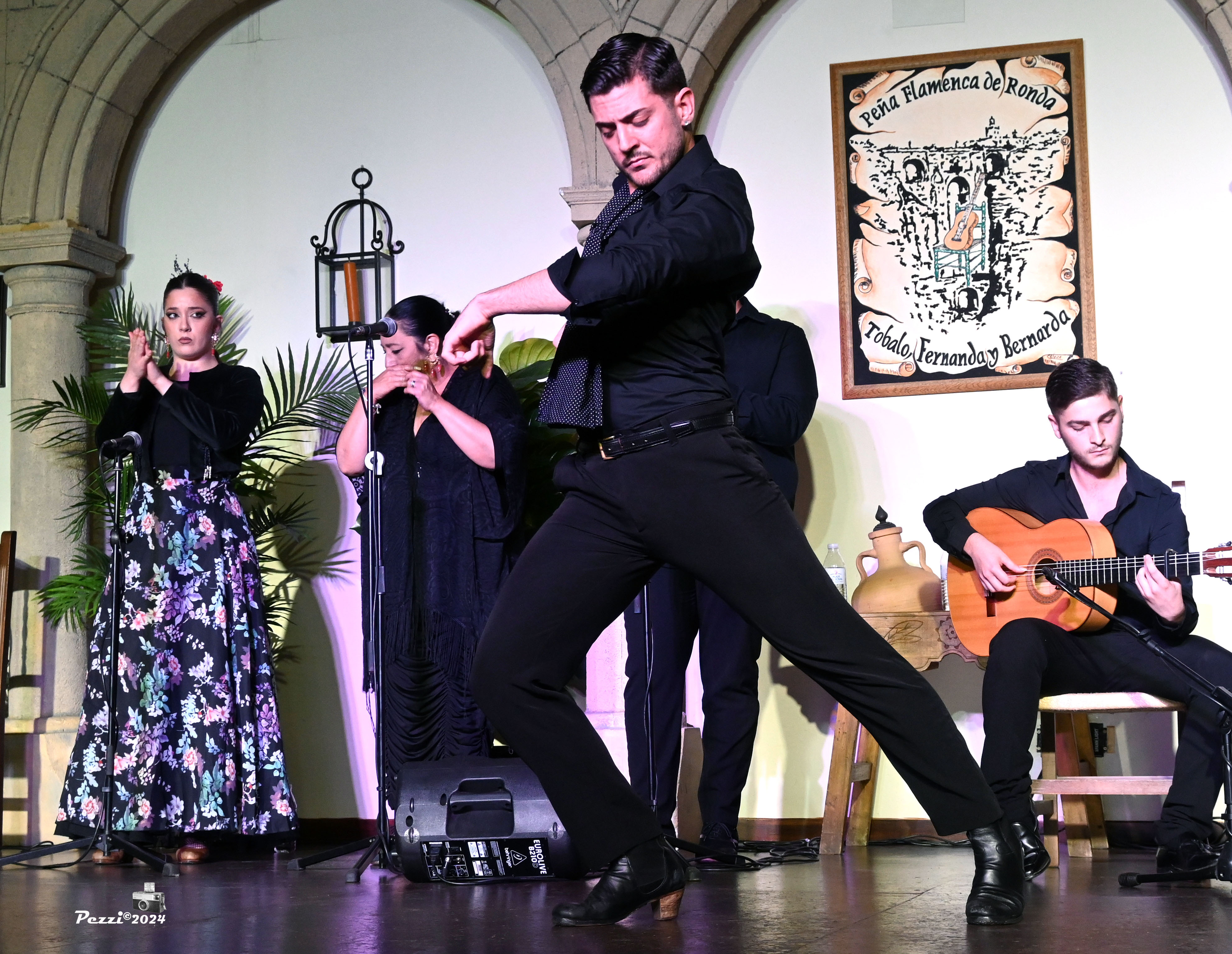 El bailaor Fran Calvo Pardo en un momento de su actuación en la peña de Ronda. Foto Pezzi.