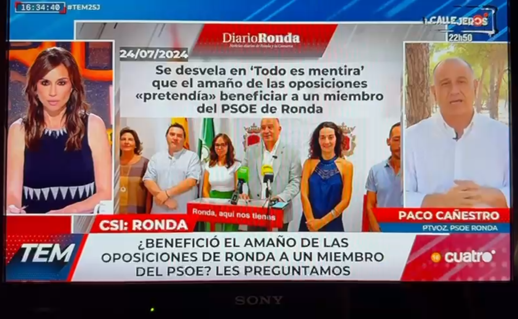 Un momento del programa de televisión de 'Todo es mentira' en Cuatro.