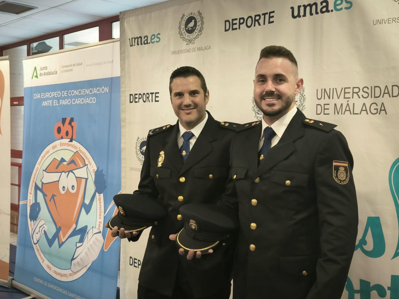 Los agentes de ls Policía Nacional de Ronda que han sido reconocidos.
