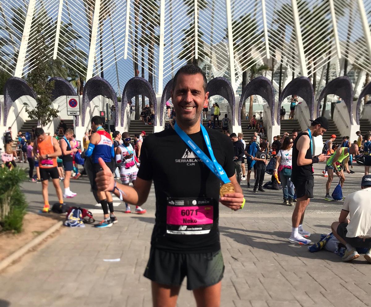 El rondeño en la meta de esta prueba celebrada en Valencia.