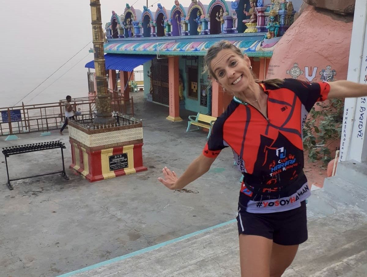 Loli Triviño durante esta singular prueba disputada en la India.