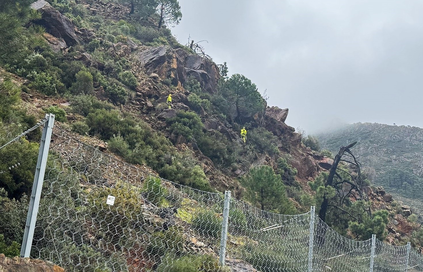 Los operarios de Fomento aún están recorriendo el desprendimiento para hacer un diagnóstico de la situación.