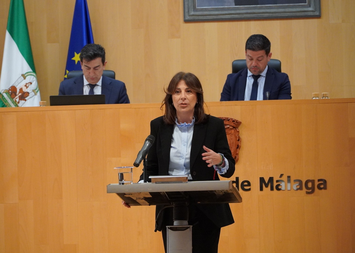 Maripaz Fernández utiliza la Tribuna del Alcalde en el Pleno de la Diputación para reclamar mejoras en las carreteras y la autovía