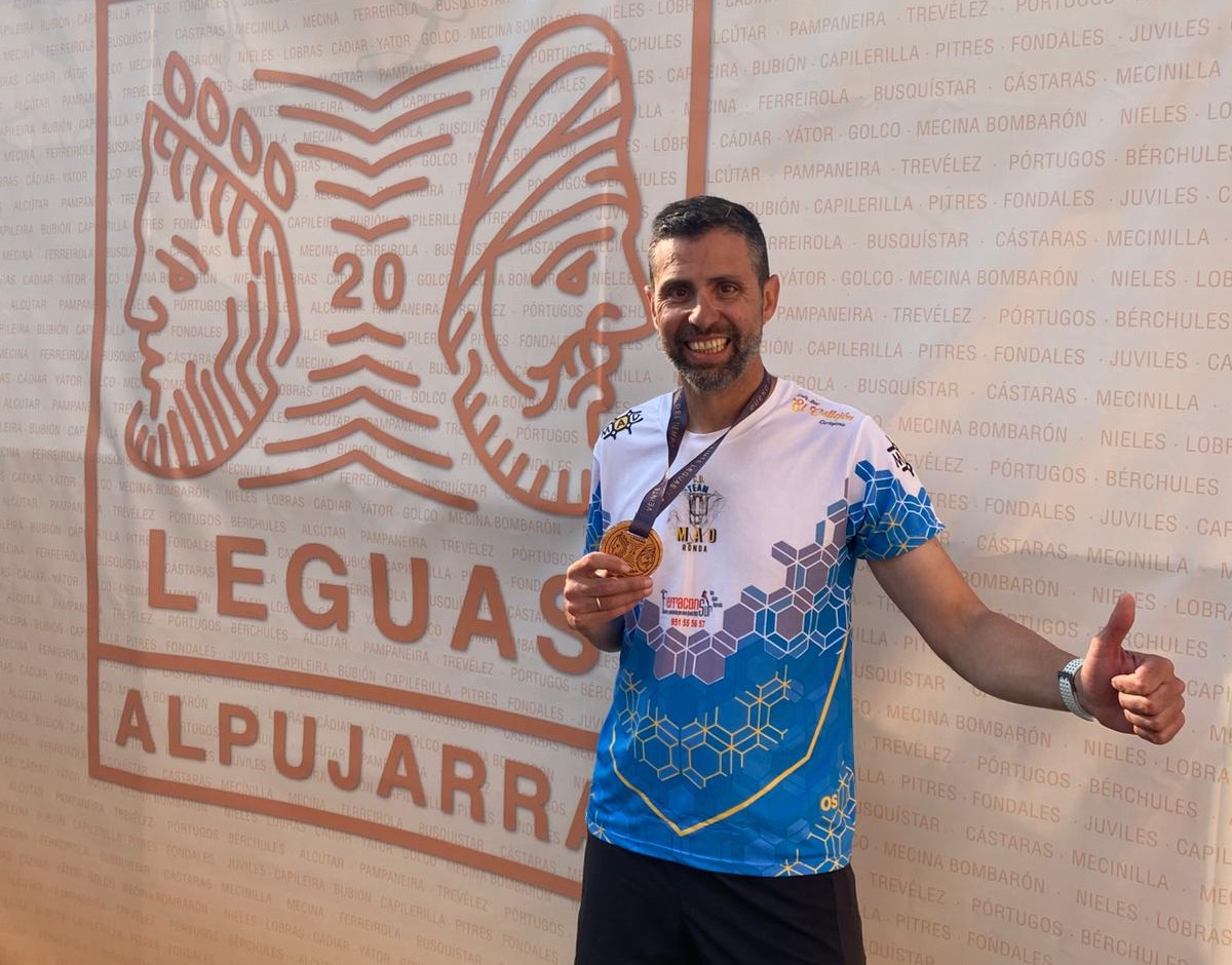 David Vela tras su participación en esta prueba deportiva en La Alpujarra.