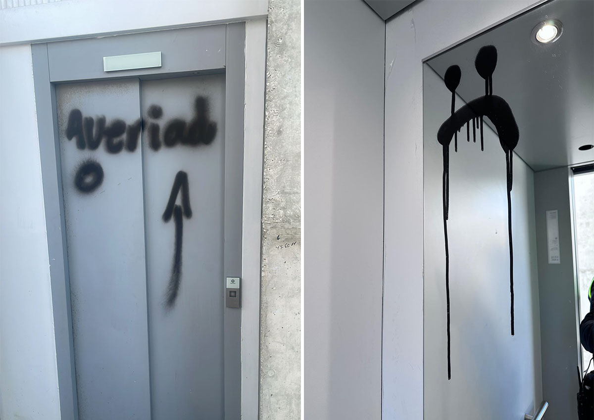 Identifican al autor de los últimos actos vandálicos realizados en el ascensor de la pasarela de Los Estudiantes