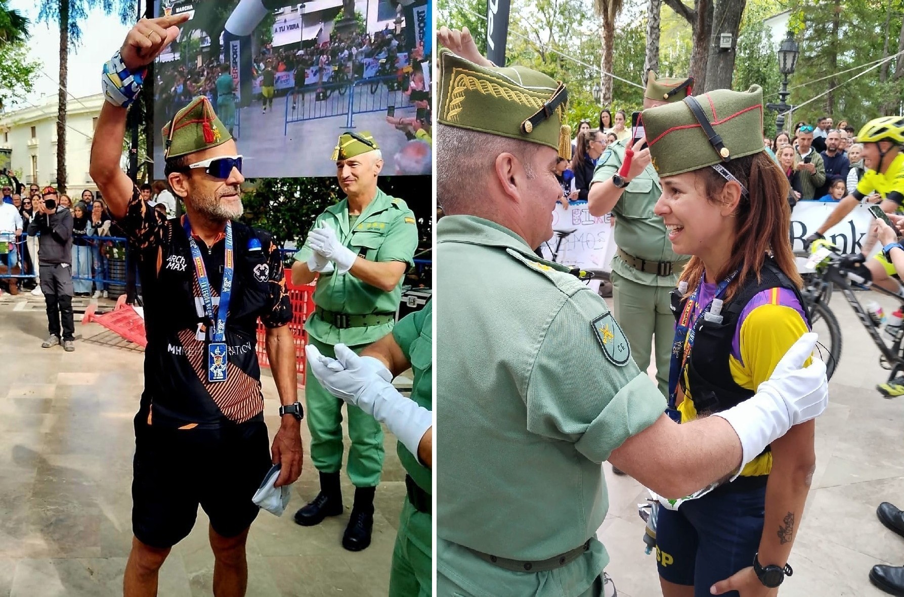 Los campeones en la modalidad de marchadores en las categorías de masculino y femenino.