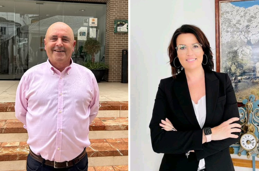 Guillermo Becerra, alcalde de Benaoján, y la portavoz socialista Soraya García.