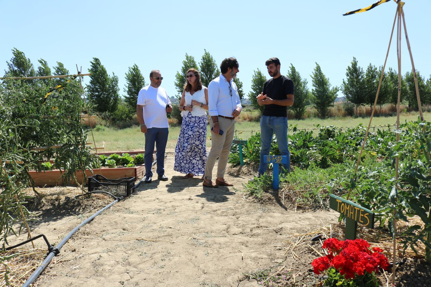 El diputado de Centros Asistenciales yTercer Sector ha visitado hoy el huerto ecológico de Asprodisis.