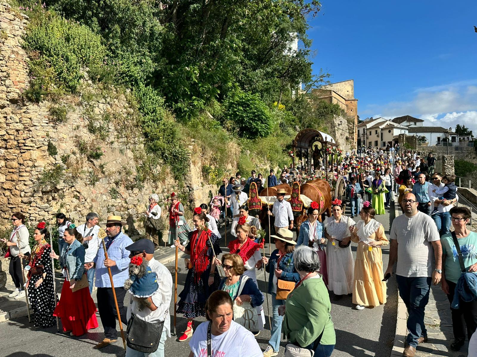 Real Hermandad de la Virgen de la Cabeza a su paso por la Cuesta de las Imágenes