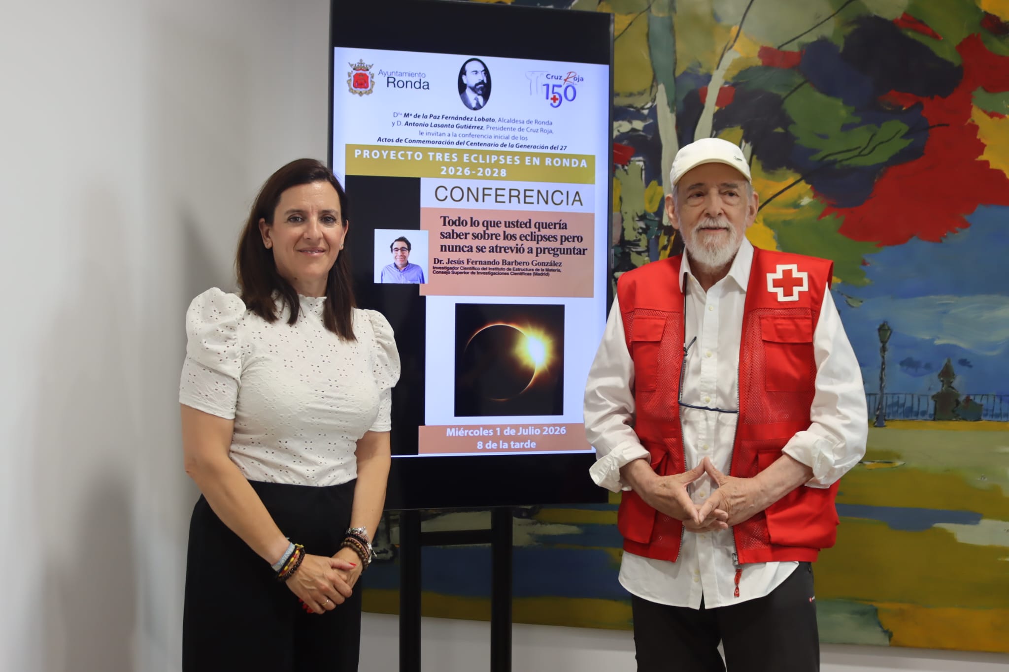 Rebeca Muñoz y Antonio Lasanta en la presentación del proyecto.
