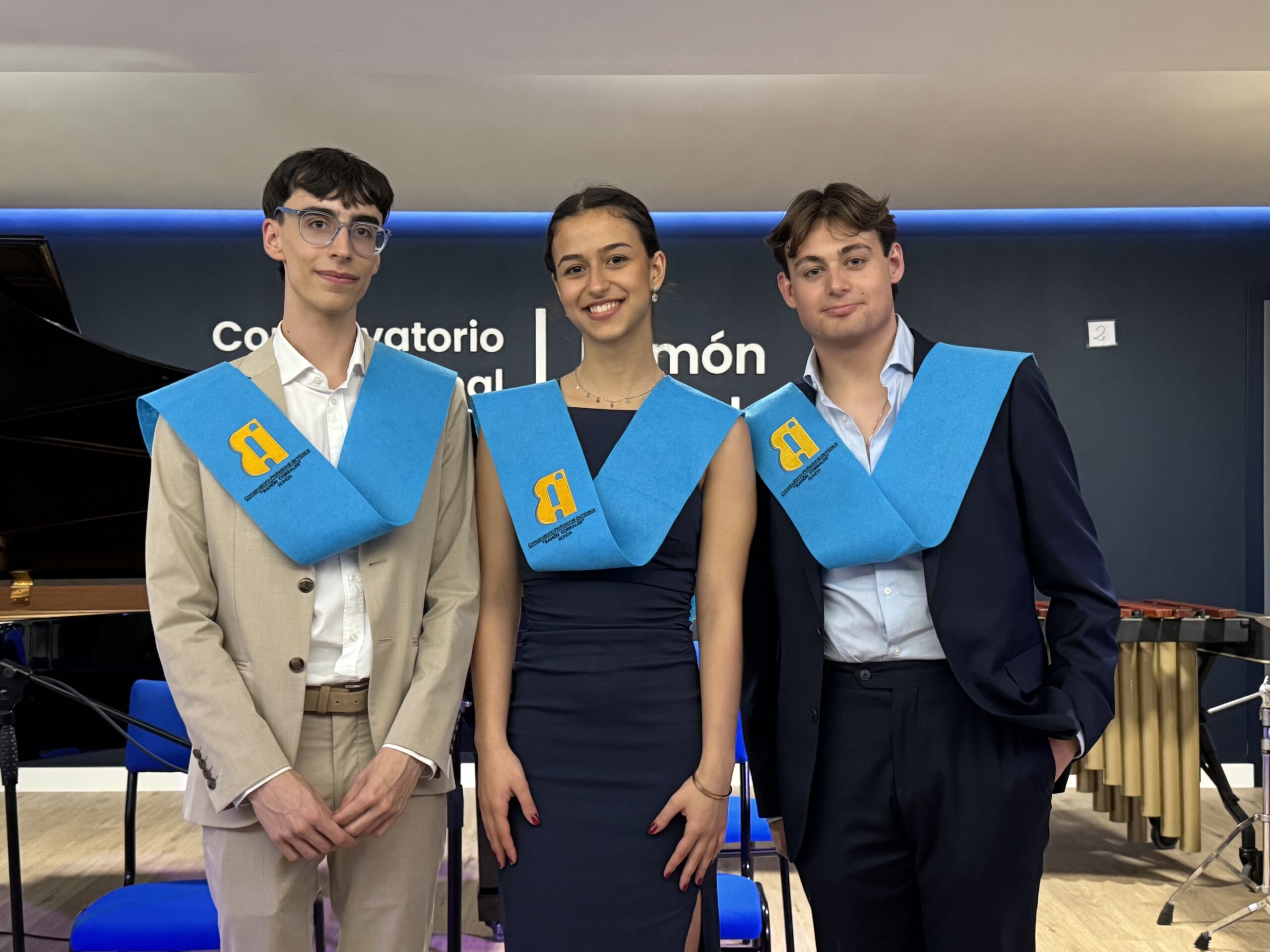 Los tres alumnos de la Serranía van a continuar su formación musical en el Grado Superior.