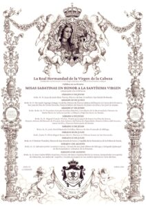 Cartel anunciador de las Misas Sabatinas de la propia hermandad.