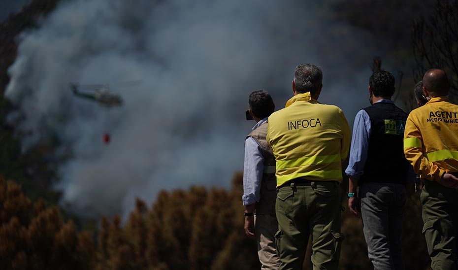 Los efectivos del Infoca han estado trabajando durante toda la madrugada en la zona.