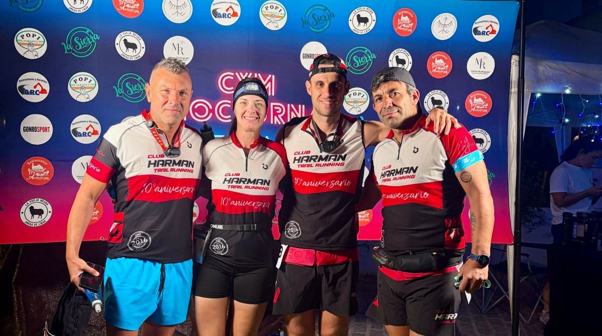 Los corredores del Club Harman Trail Running tras una de las pruebas del fin de semana.