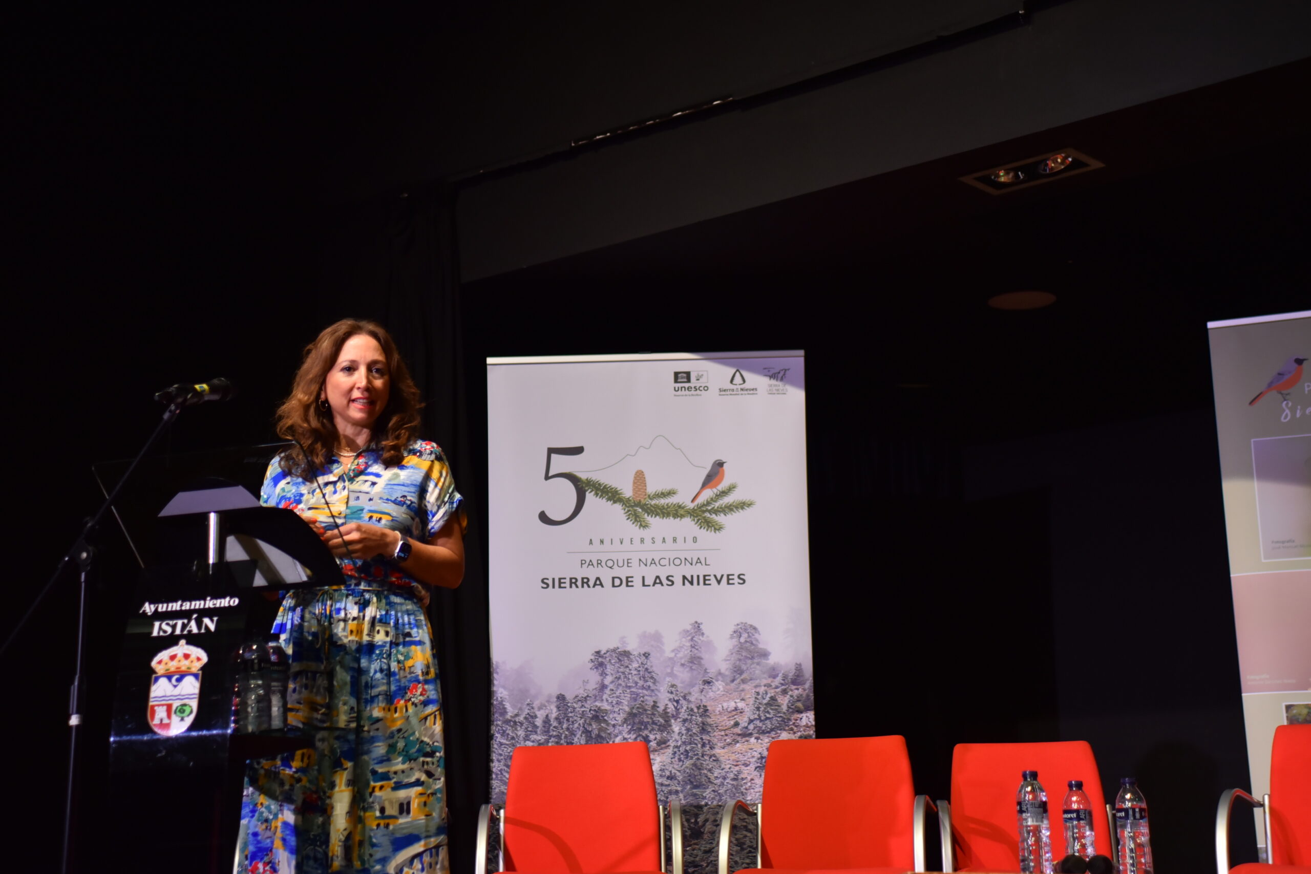 Patricia Navarro durante su intervención en el V aniversario del Parque Nacional Sierra de las Nieves.