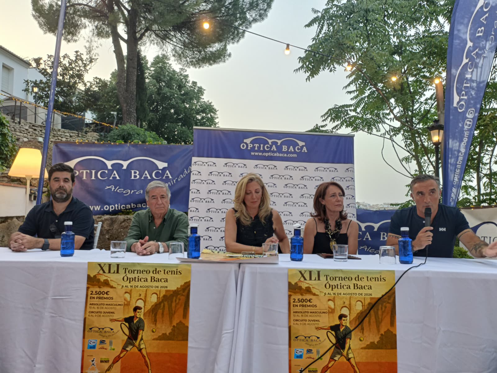 Intervención del delegado de deportes en la presentación del torneo Óptica Baca.