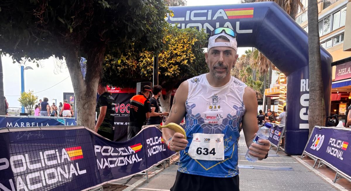 Miguel Ángel Orellana tras finalizar la Ruta 091 de Marbella.