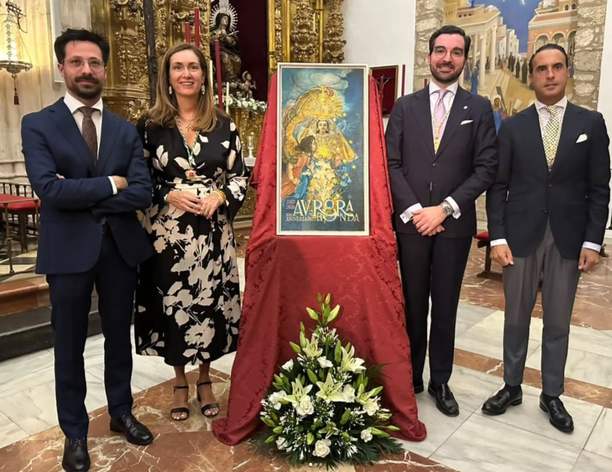 Presentación del cartel anunciador del XXV aniversario de Nuestra Señora de la Aurora. Foto: Ayuntamiento de Ronda.