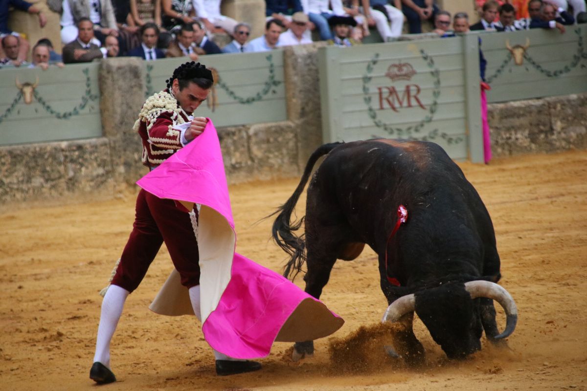 Juan Ortega con el capote en mano.