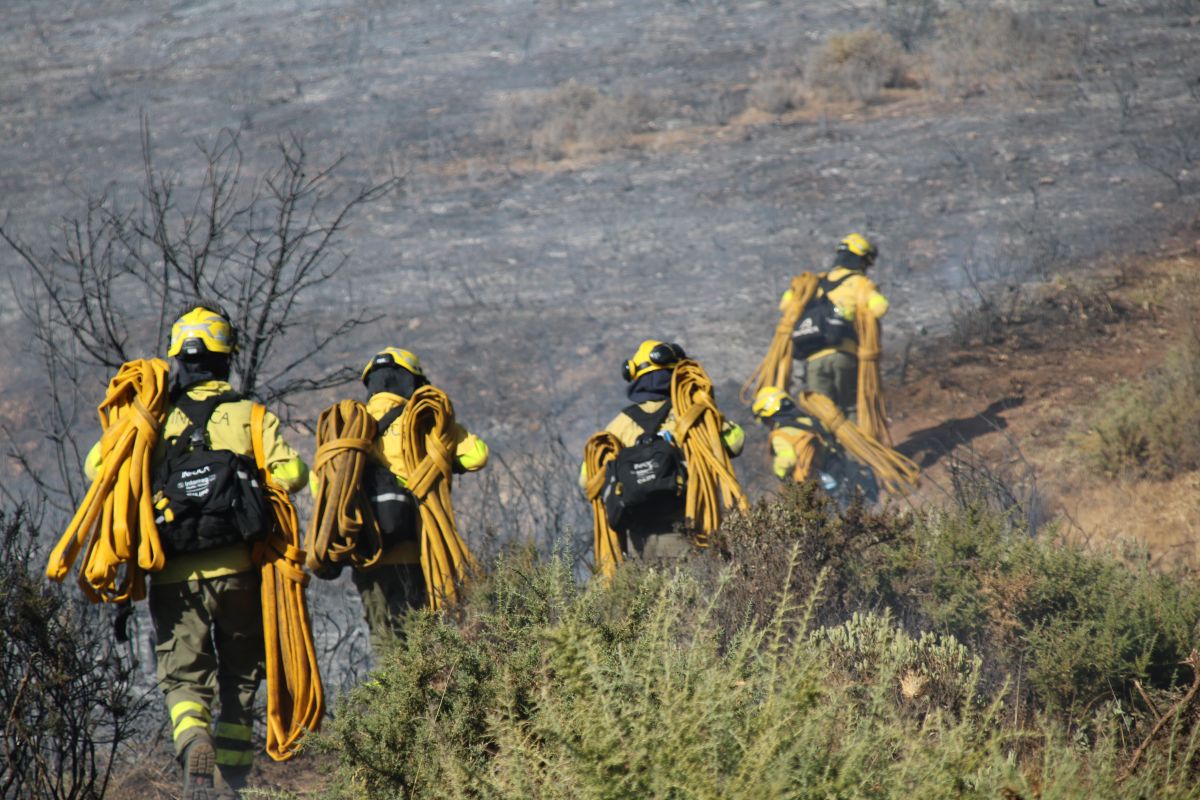 Más de 150 efectivos del Plan Infoca están trabajando sobre el terreno para intentar controlar el fuego. Foto Diario Ronda.