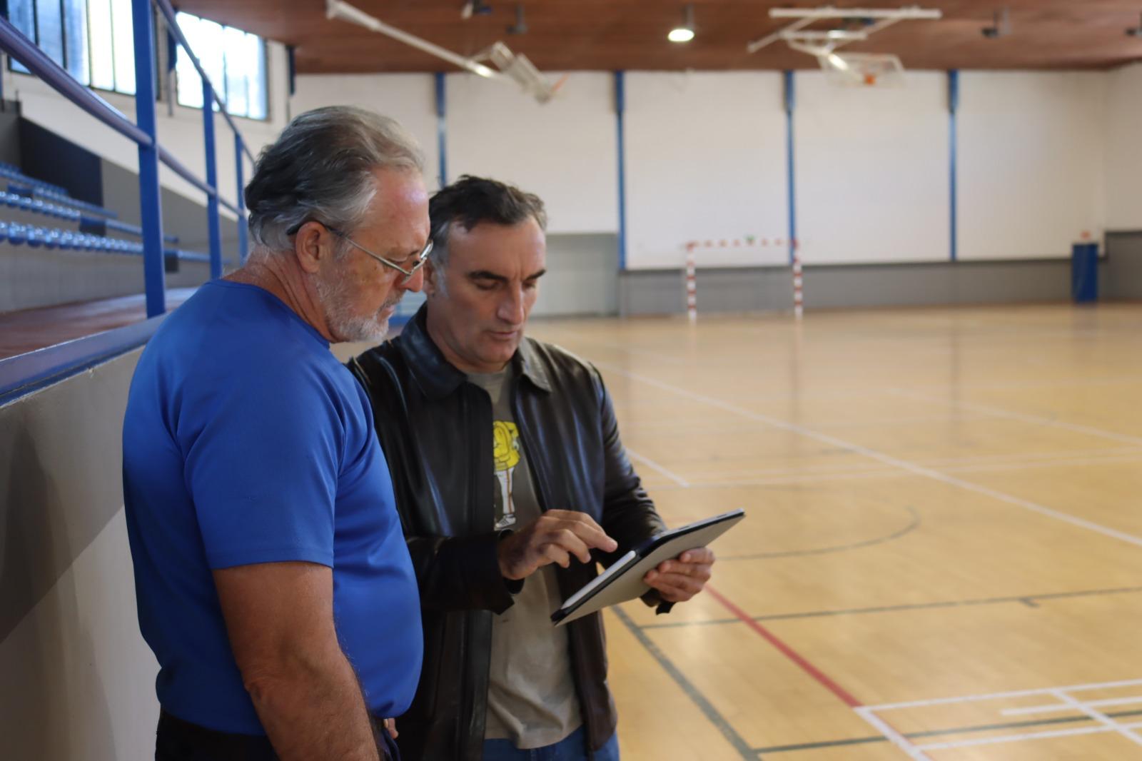Crespo visitó este miércoles el polideportivo.