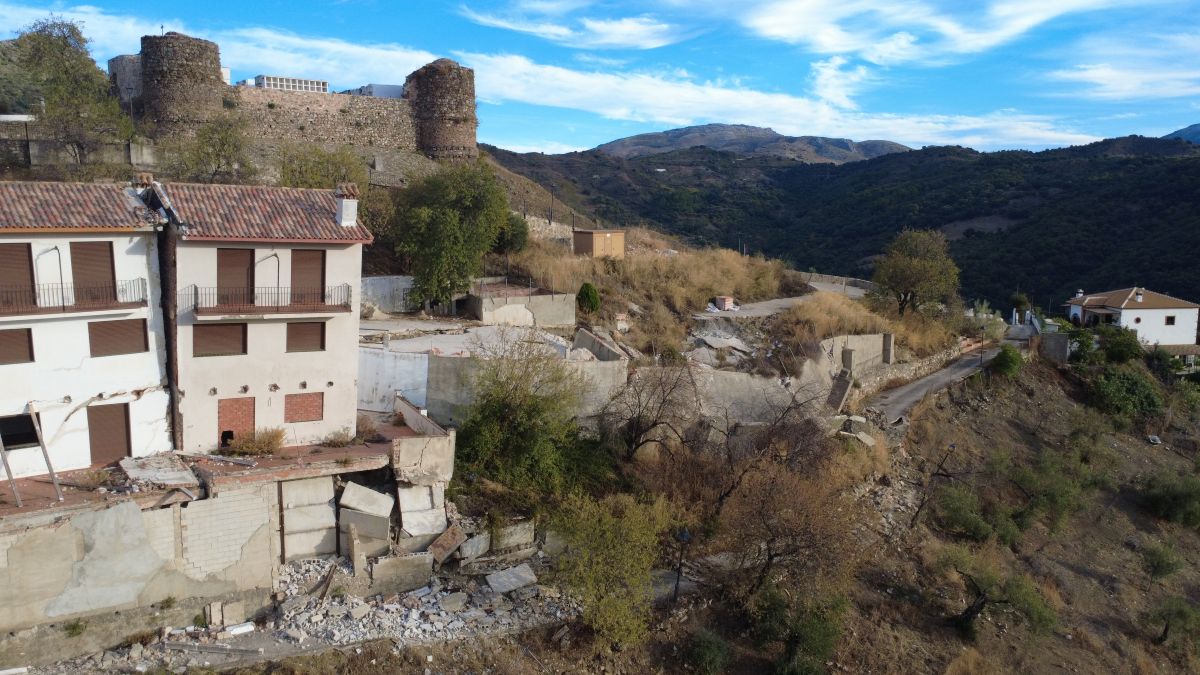 Zona afectada durante las borrascas en Benadalid.