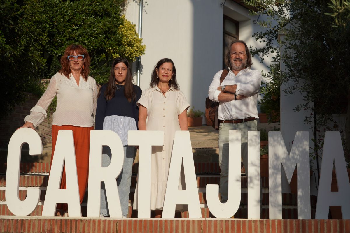 Representantes de la Asociación Multisectorial de la Jardinería Andaluza (AMJA) y de la Corporación Municipal de Cartajima.