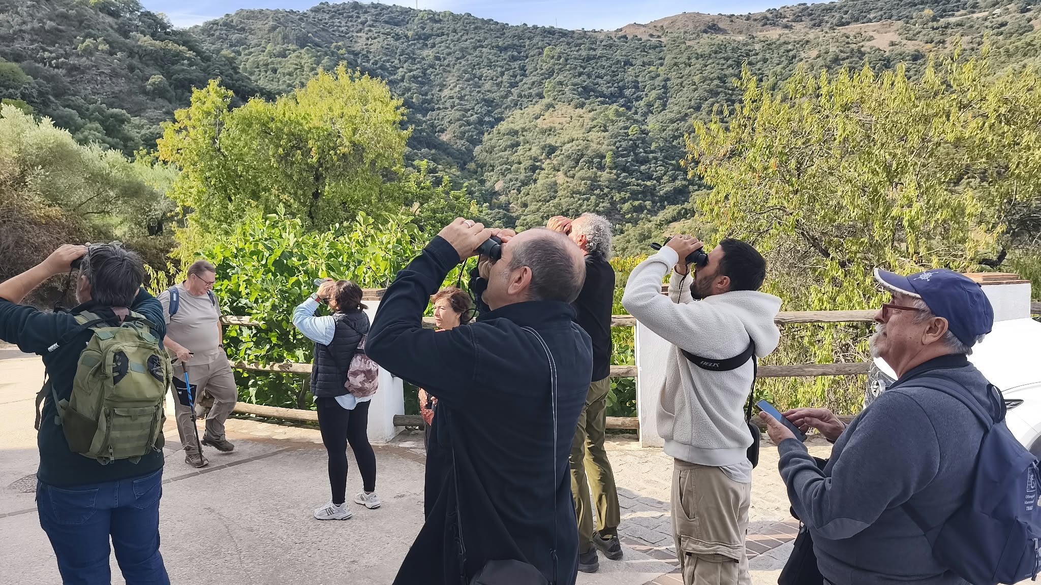 Uno de los momentos de observación de aves en Benarrabá.